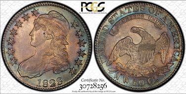 1828 50C Square 2, Small 8s, Lg. Letters MS62