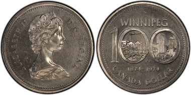 1974 $1 Winnipeg - Single Yoke MS64