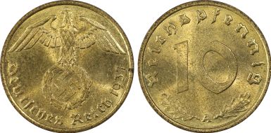 1937-A 10 Pfg J-364 MS65