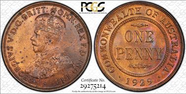 1929 (m) 1D Indian obverse MS62RB