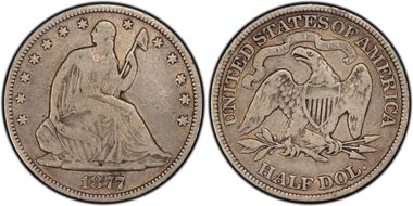 1877 50C Transitional Rev Die  WB-102 VG10