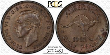 1942-I 1/2D Long Reverse Denticles MS63BN