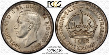 1938 Crown KM-34  Ag MS62+