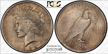 1922 $1 Scar Cheek, VAM 5A AU53