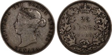1885 25C Curved 5 VF25