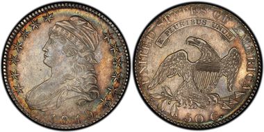 1819 50C O-115 AU58