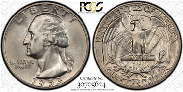 1953-D 25C DDR FS-801 MS65