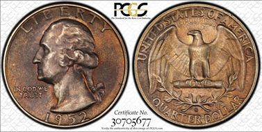 1952-S 25C MS64