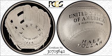 2014-S 50C Baseball Hall of Fame PR70DCAM