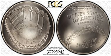 2014-P $1 Baseball Hall of Fame MS69