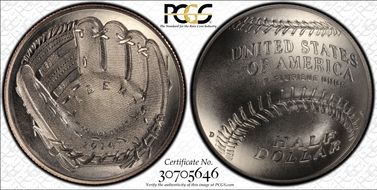 2014-D 50C Baseball Hall of Fame Young Collector's Set First Strike MS70