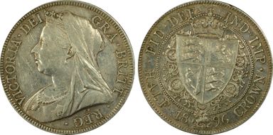 1896 1/2 Cr S-3938 AU50
