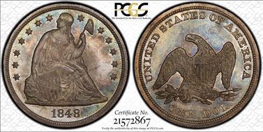 1848 $1 MS66