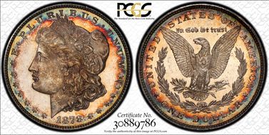 1878 8TF $1 VAM 2 Lines in LIB MS63PL