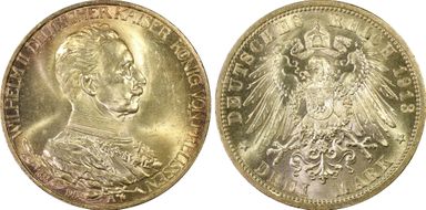 1913-A 3 Mk 25th Year J-112 MS65