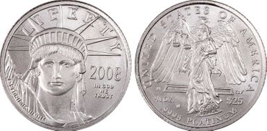 2008-W $25 Burnished St. of Liberty SP70