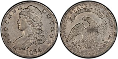 1834 50C Large Date, Small Letters N1
