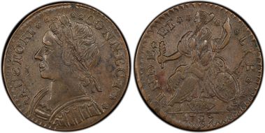 1787 CT 1/2P Mail Bust Left, CONNECT AU58BN