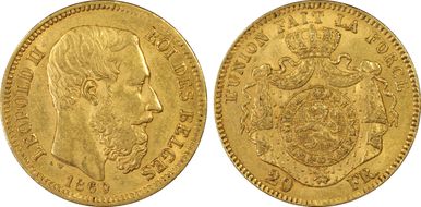 1869 20 Fr Position B AU55