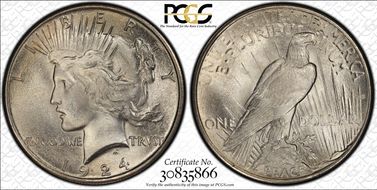 1924 $1 MS66+