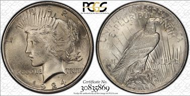 1924 $1 MS66+