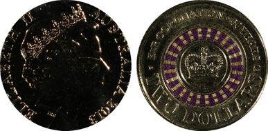 2013 $2 Coronation Colorized MS66