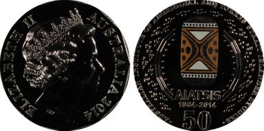 2014 50C AIATSIS Colorized MS67