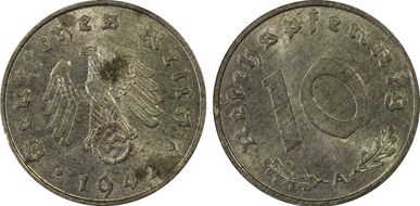 1942-A 10 Pfg J-371 MS63