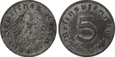 1947-A 5 Pfg J-374 MS62