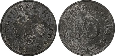 1943-F 10 Pfg J-371 MS62