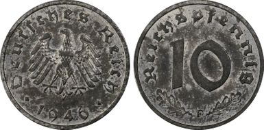 1946-F 10 Pfg J-375 MS63