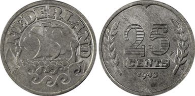 1943 25C KM-174 Zinc MS64