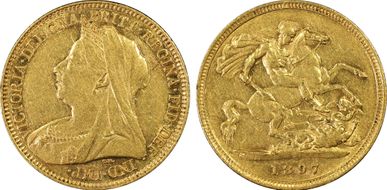 1897-S 1/2 Sov S-3881A XF45