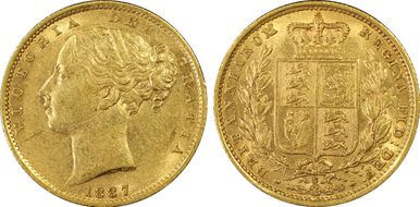 1887-S Sov S-3855B Shield AU55