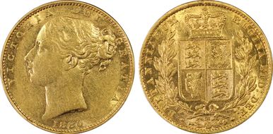 1880-M Sov Shield S-3854 AU58
