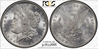 1878 7/8TF $1 Strong MS65+