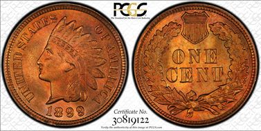 1899 1C MS66RD