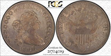 1800 $1 Wide Date, Low 8 XF45