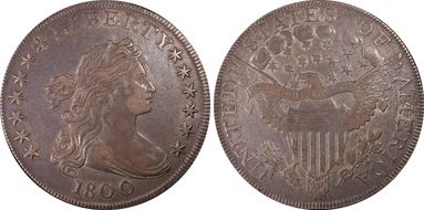 1800 $1 Wide Date, Low 8 XF45