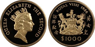 1986 $1000 Royal Visit PR69DCAM