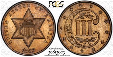1867 3CS MS63