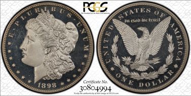 1898 $1 PR65DCAM