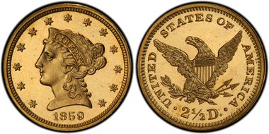 1859 $2.50 New Reverse PR65DCAM