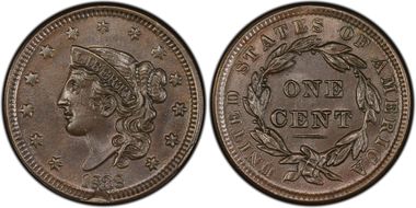 1838 1C Newcomb 4 MS65BN