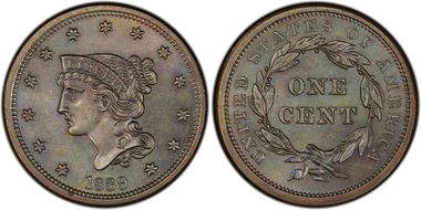 1839 1C Type of 1840, N-8 MS65+ BN