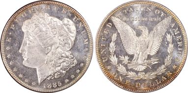 1885 $1 MS63DMPL