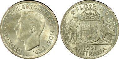 1951(m) Florin KM-48  Ag MS62