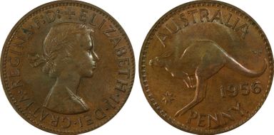 1956 Y. (p) 1D KM-56 MS63BN