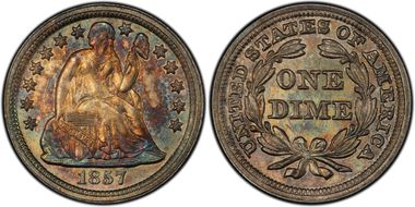 1857 10C MS66