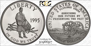 1995-S 50C Civil War PR70DCAM